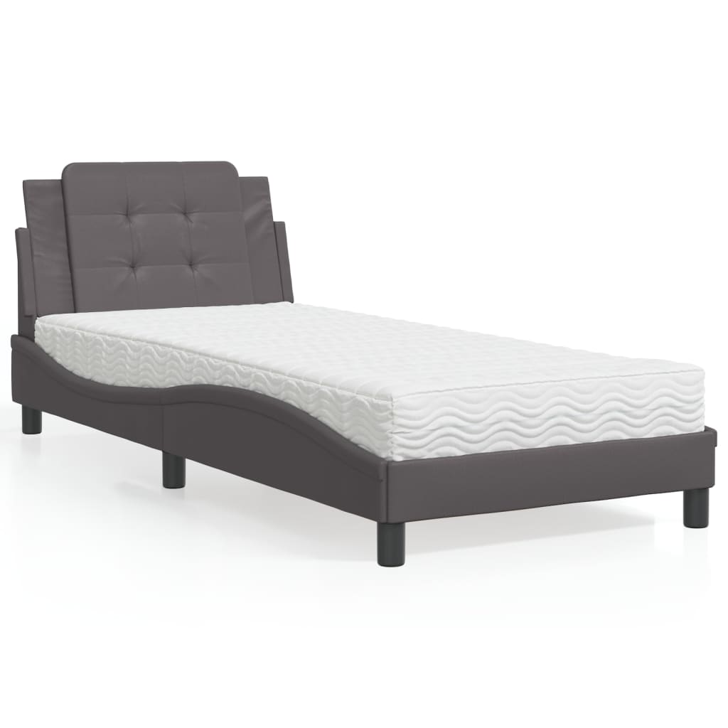 sengeramme uden madras Zadar 100x200 cm kunstlæder grå