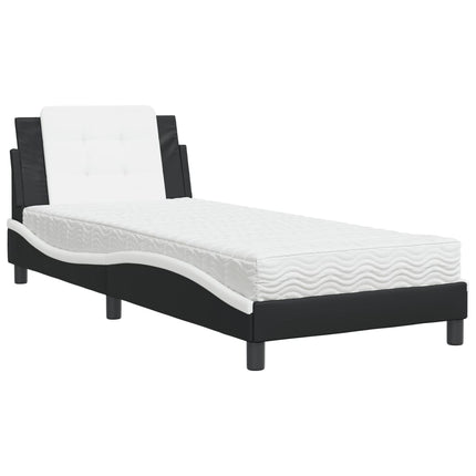 sengeramme uden madras Zadar 100x200 cm kunstlæder sort og hvid