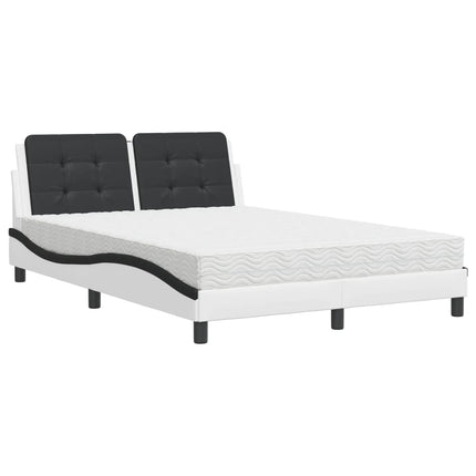 sengeramme uden madras Zadar 140x190 cm kunstlæder hvid og sort