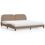 seng med madras Zadar 200x200 cm kunstlæder cappuccinofarvet