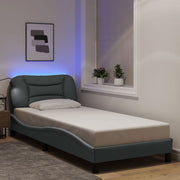 sengeramme med LED uden madras Hvar 90x190 cm Stof lysegrå
