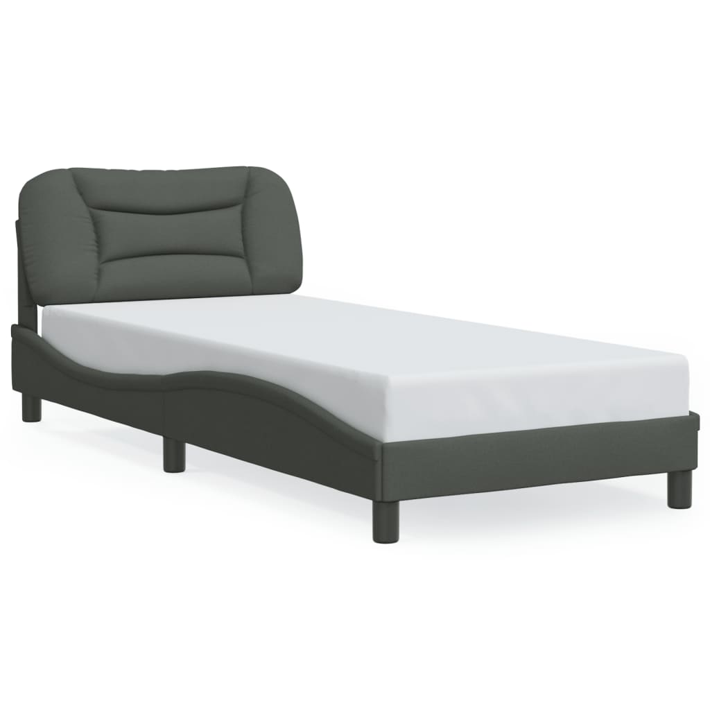 sengeramme med LED uden madras Hvar 90x190 cm stof mørkegrå