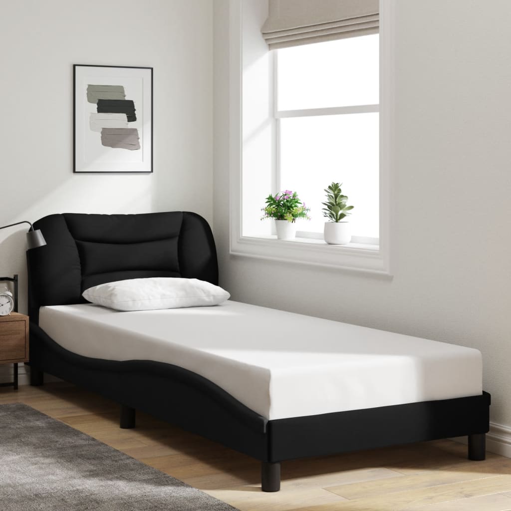sengeramme med LED uden madras Hvar 90x190 cm stof sort