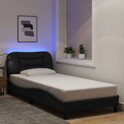 sengeramme med LED uden madras Hvar 90x190 cm stof sort