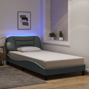 sengeramme med LED uden madras Hvar 100x200 cm stof lysegrå