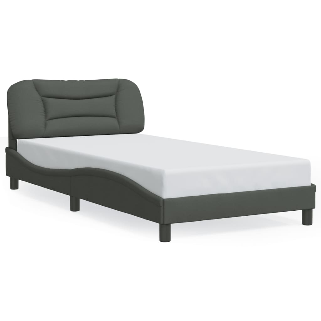 sengeramme med LED uden madras Hvar 100x200 cm stof mørkegrå