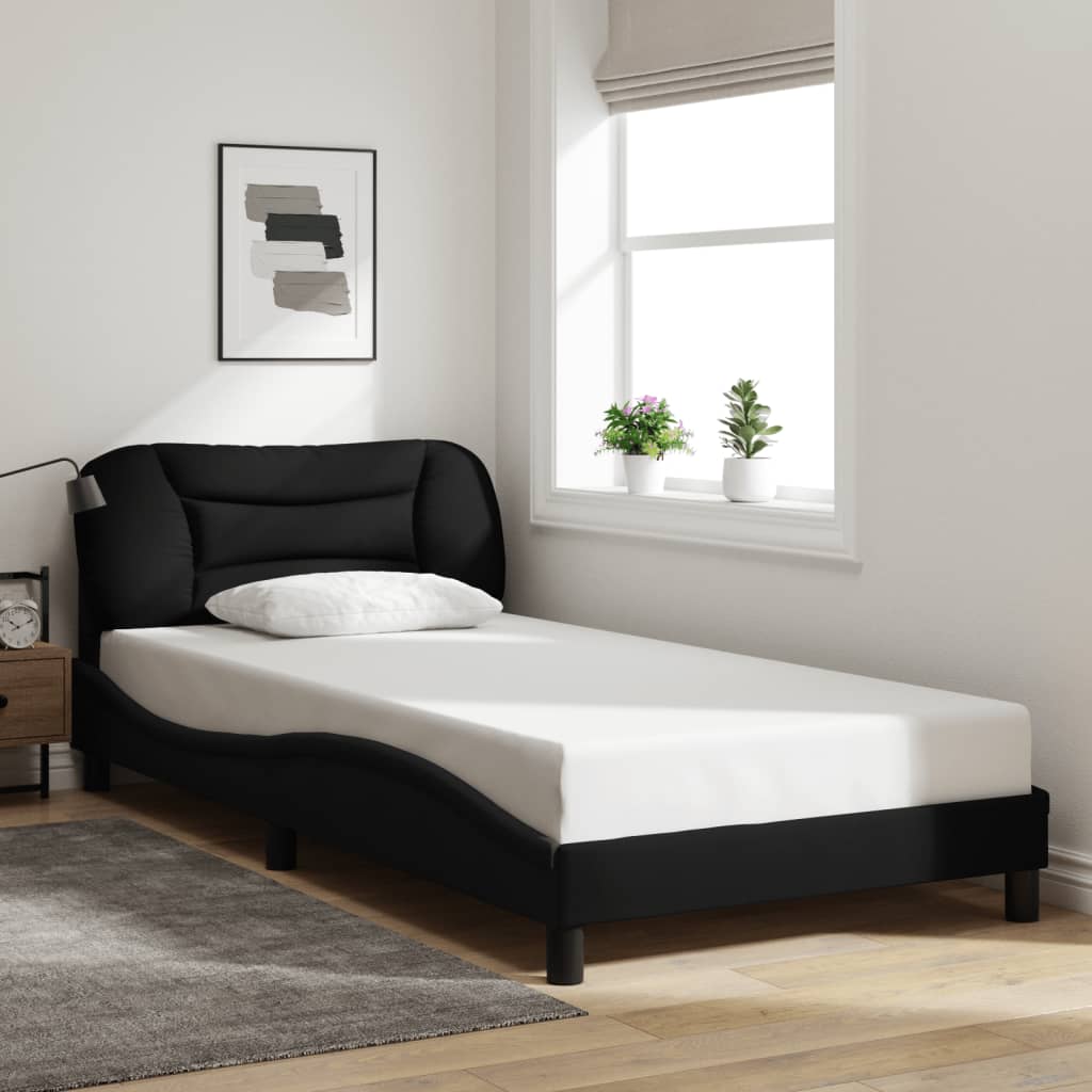 sengeramme med LED uden madras Hvar 100x200 cm stof sort