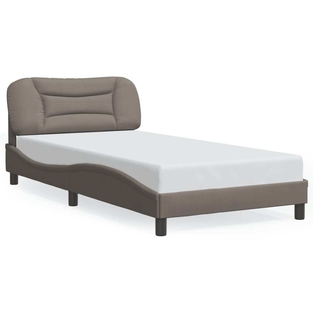 sengeramme med LED uden madras Hvar 100x200 cm stof gråbrun