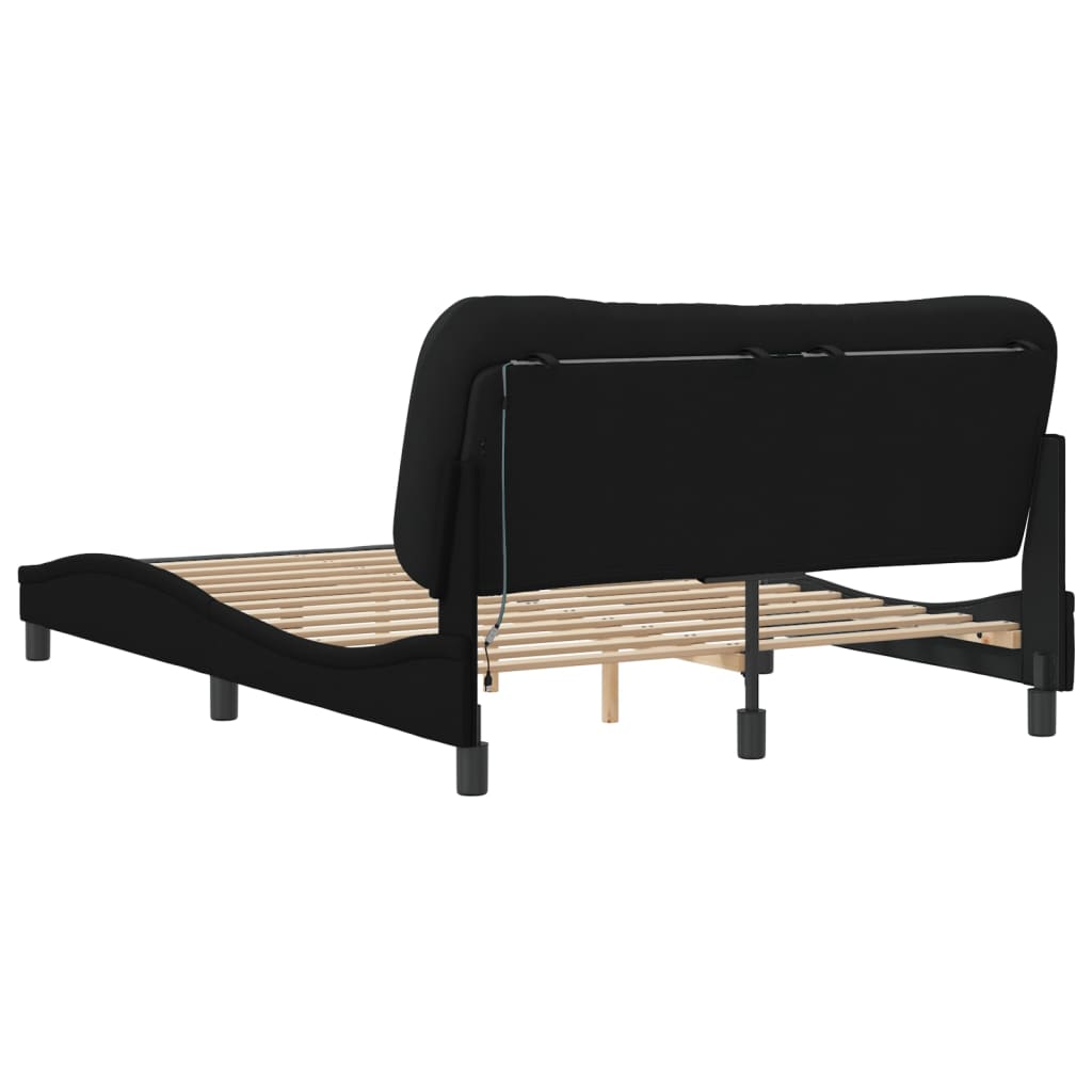 sengeramme med LED uden madras Hvar 120x200 cm stof sort