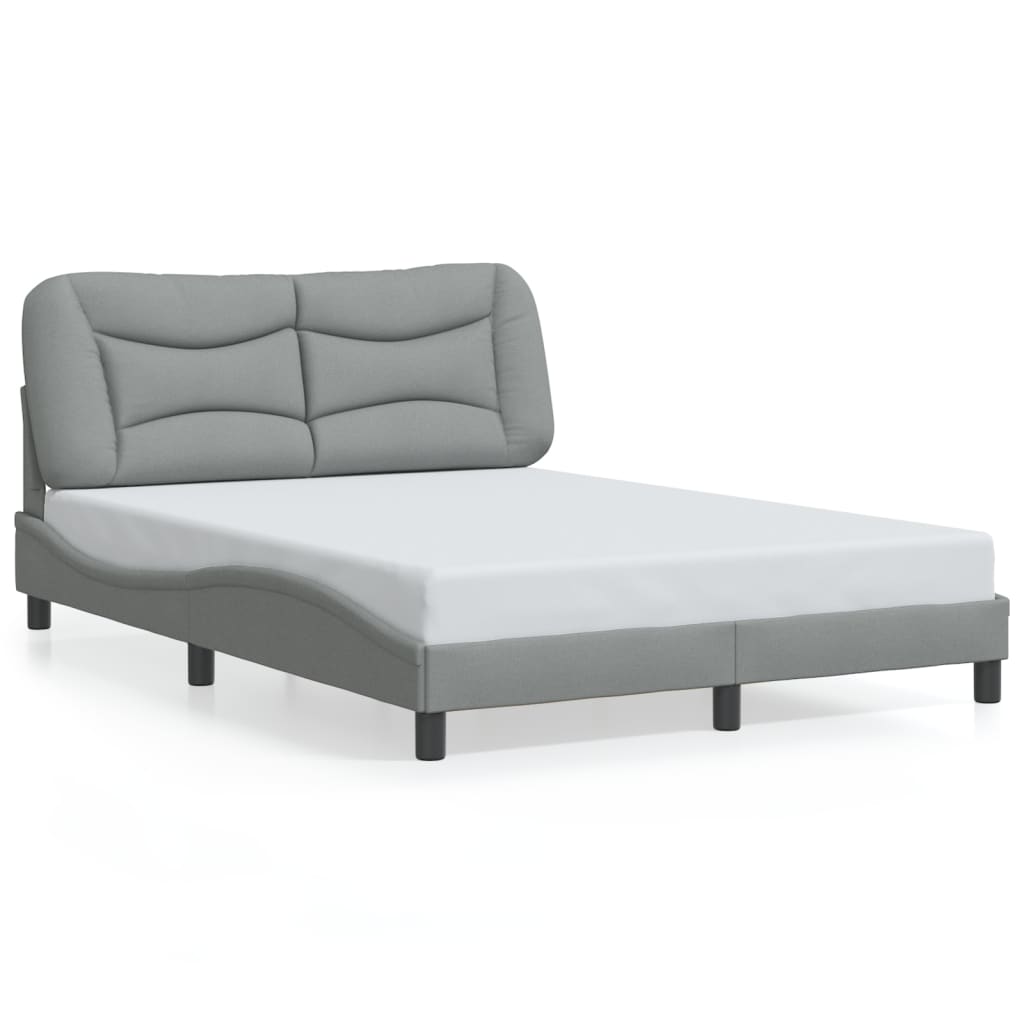 sengeramme med LED uden madras Hvar 140x190 cm stof lysegrå
