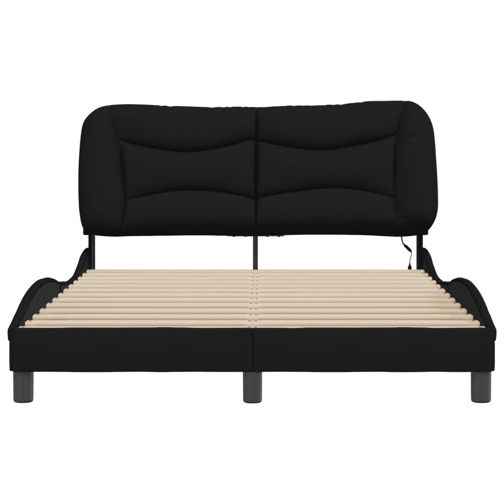 sengeramme med LED uden madras Hvar 140x190 cm stof sort