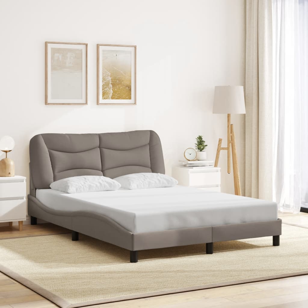 sengeramme med LED uden madras Hvar 140x190 cm stof gråbrun
