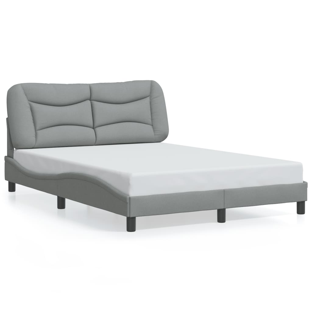 sengeramme med LED uden madras Hvar 140x200 cm stof lysegrå
