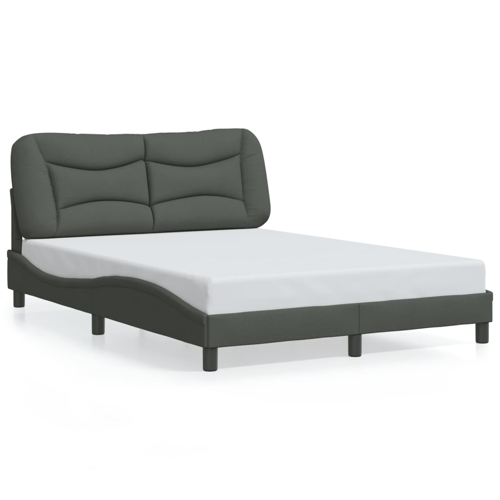 sengeramme med LED uden madras Hvar 140x200 cm stof mørkegrå