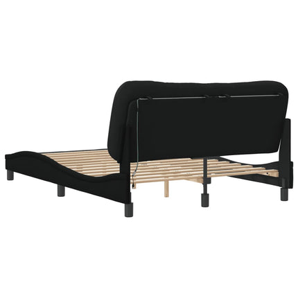 sengeramme med LED uden madras Hvar 140x200 cm stof sort