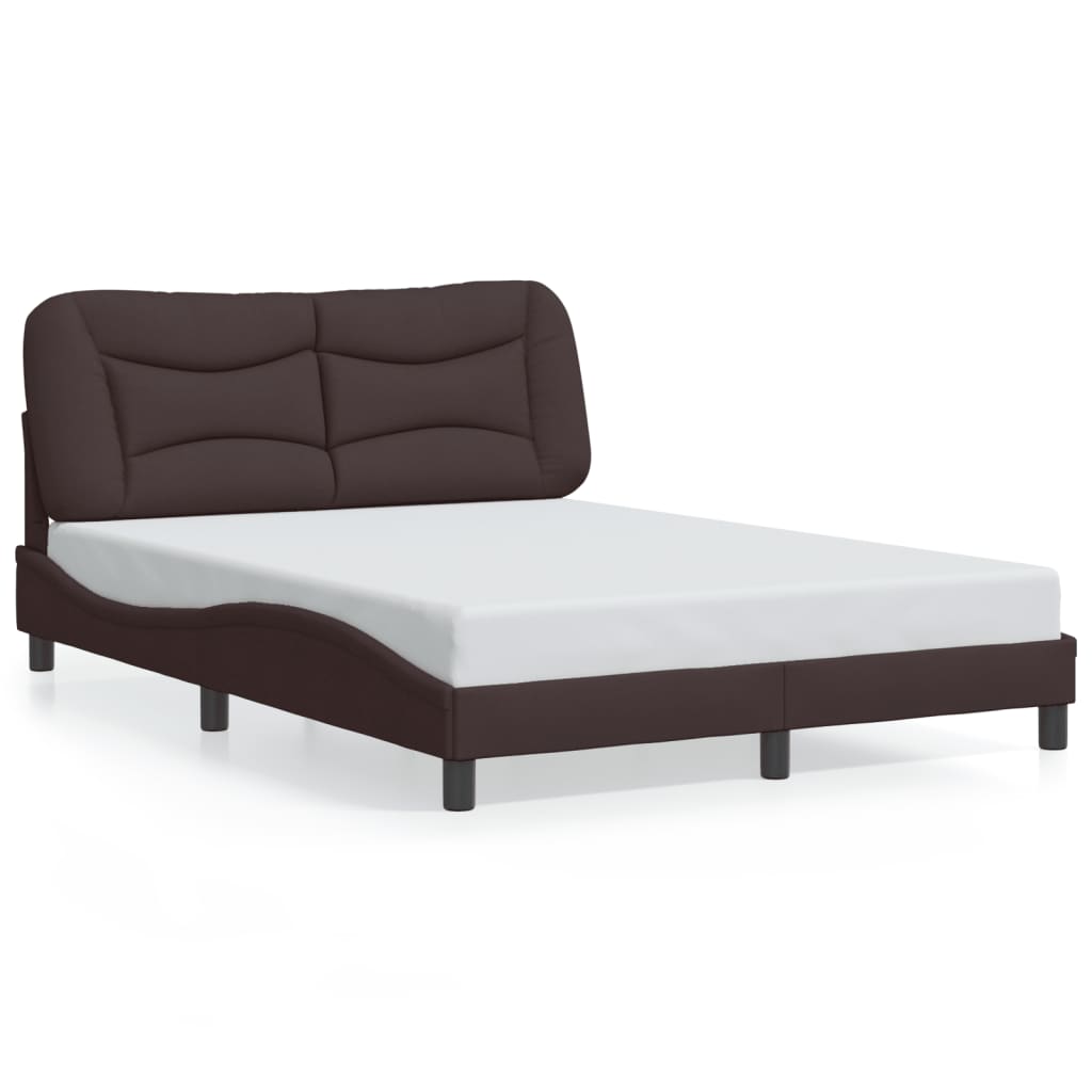 sengeramme med LED uden madras Hvar 140x200 cm stof mørkebrun