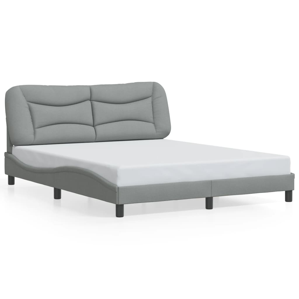 sengeramme med LED uden madras Hvar 160x200 cm stof lysegrå