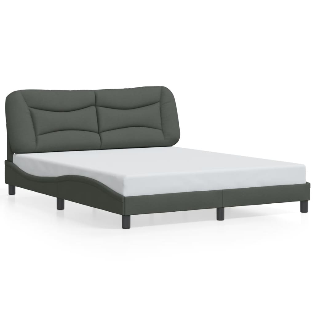 sengeramme med LED uden madras Hvar 160x200 cm stof mørkegrå