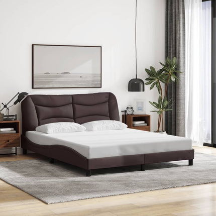 sengeramme med LED uden madras Hvar 160x200 cm stof mørkebrun