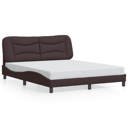 sengeramme med LED uden madras Hvar 160x200 cm stof mørkebrun