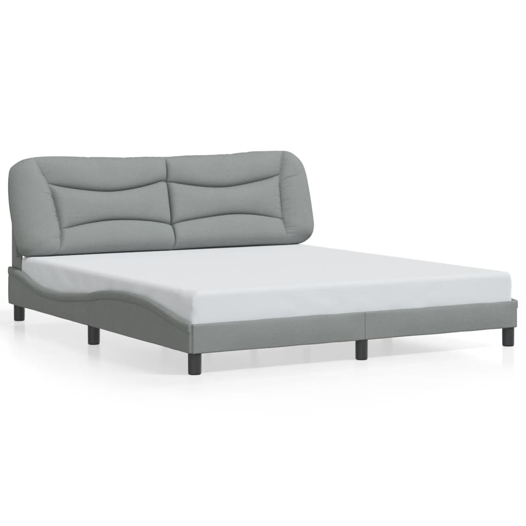 sengeramme med LED uden madras Hvar 180x200 cm stof grå