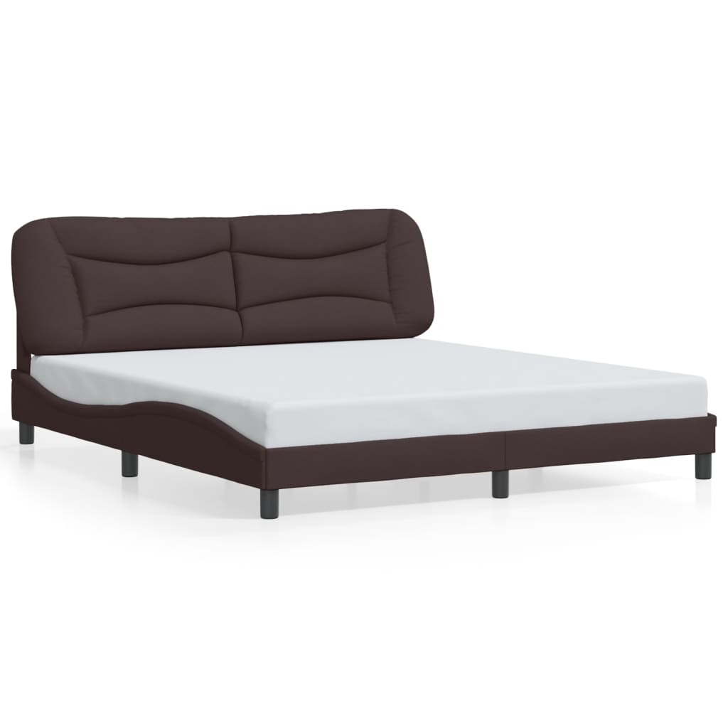 sengeramme med LED uden madras Hvar 180x200 cm stof mørkebrun