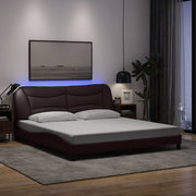 sengeramme med LED uden madras Hvar 180x200 cm stof mørkebrun