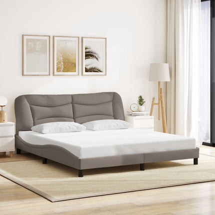 sengeramme med LED uden madras Hvar 180x200 cm stof gråbrun