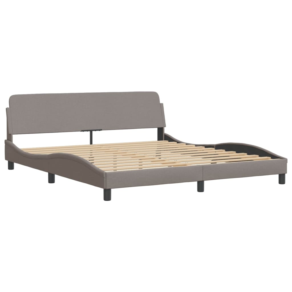 sengeramme med LED uden madras Hvar 180x200 cm stof gråbrun