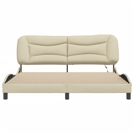sengeramme med LED uden madras Hvar 180x200 cm stof cremefarvet