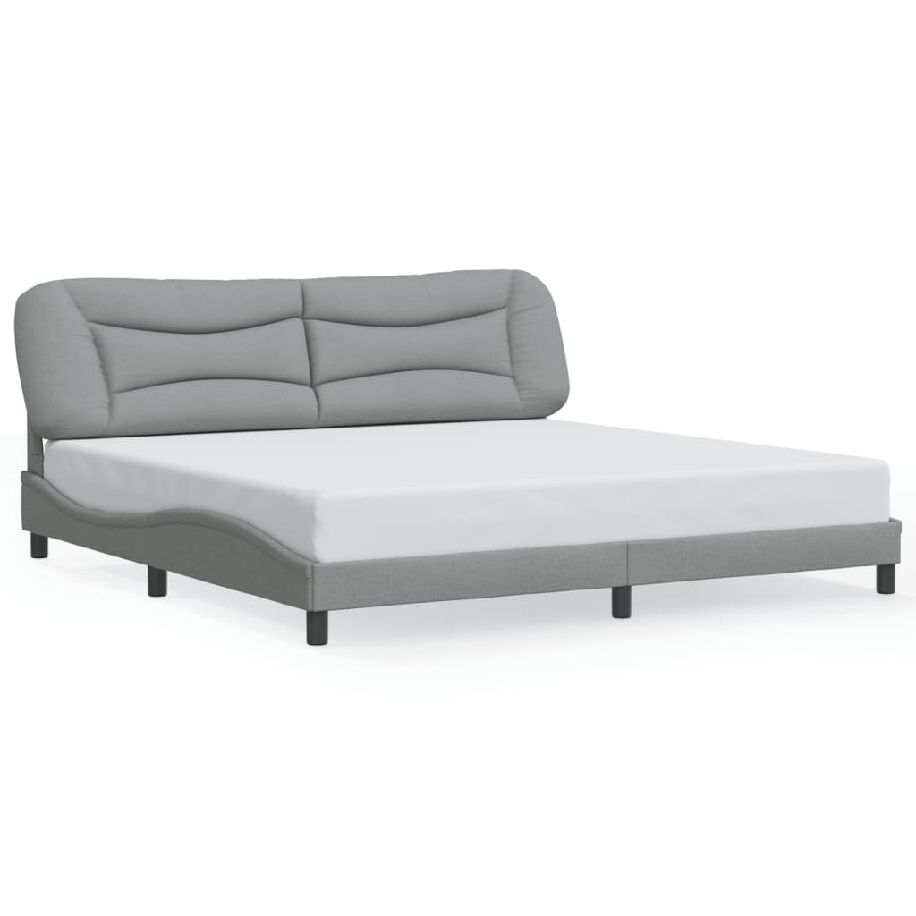 sengeramme med LED uden madras Hvar 200x200 cm stof lysegrå