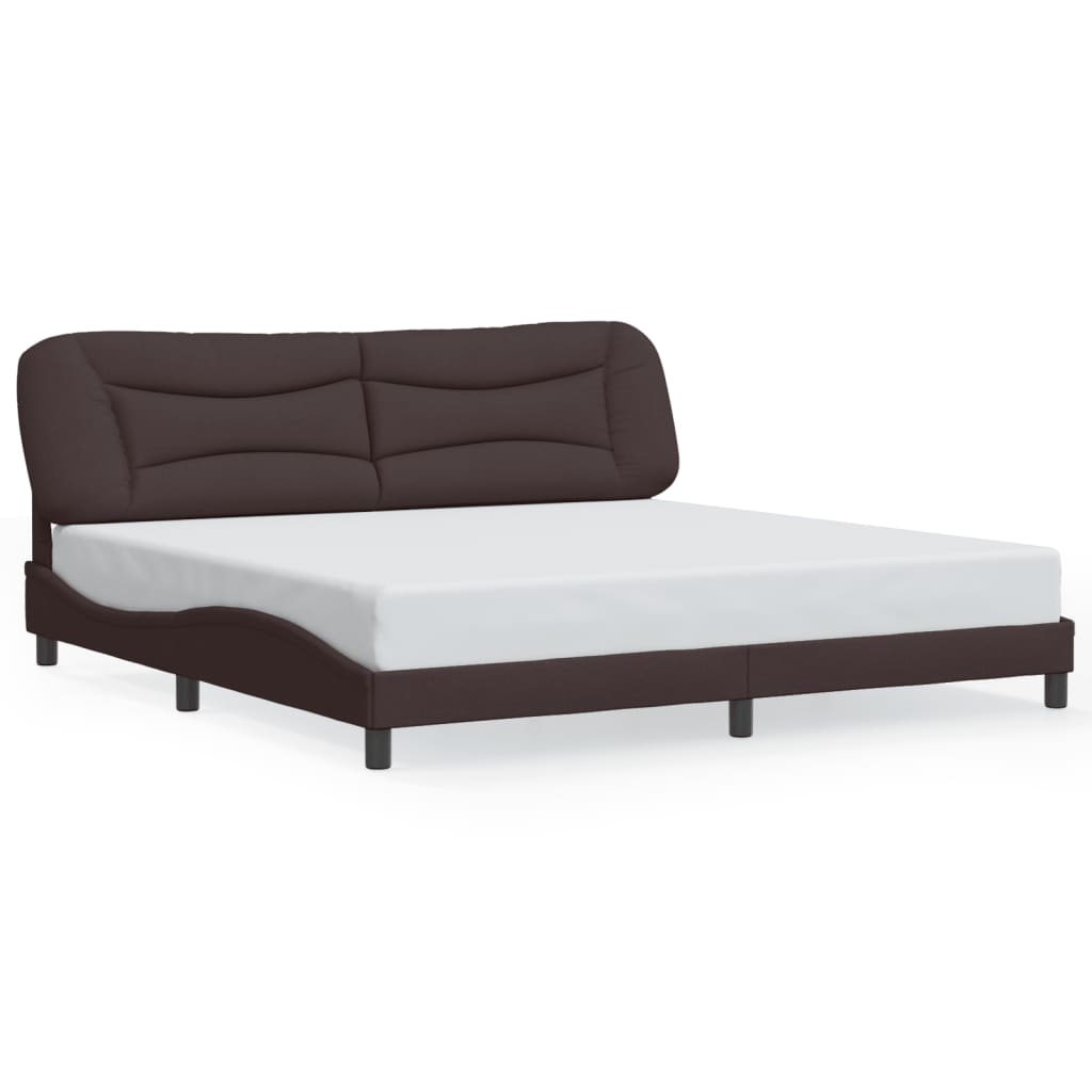 sengeramme med LED uden madras Hvar 200x200 cm stof mørkebrun