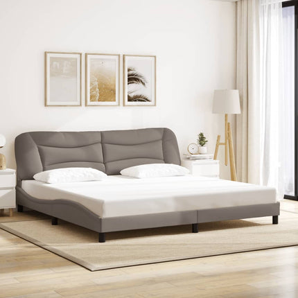 sengeramme med LED uden madras Hvar 200x200 cm stof gråbrun