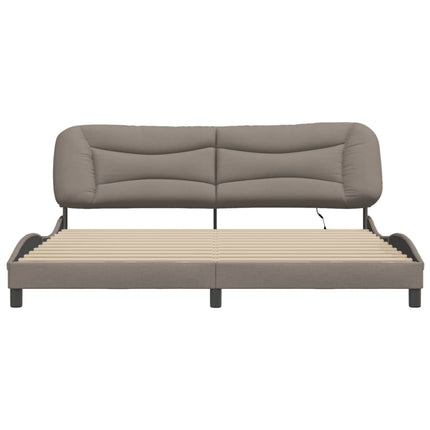 sengeramme med LED uden madras Hvar 200x200 cm stof gråbrun