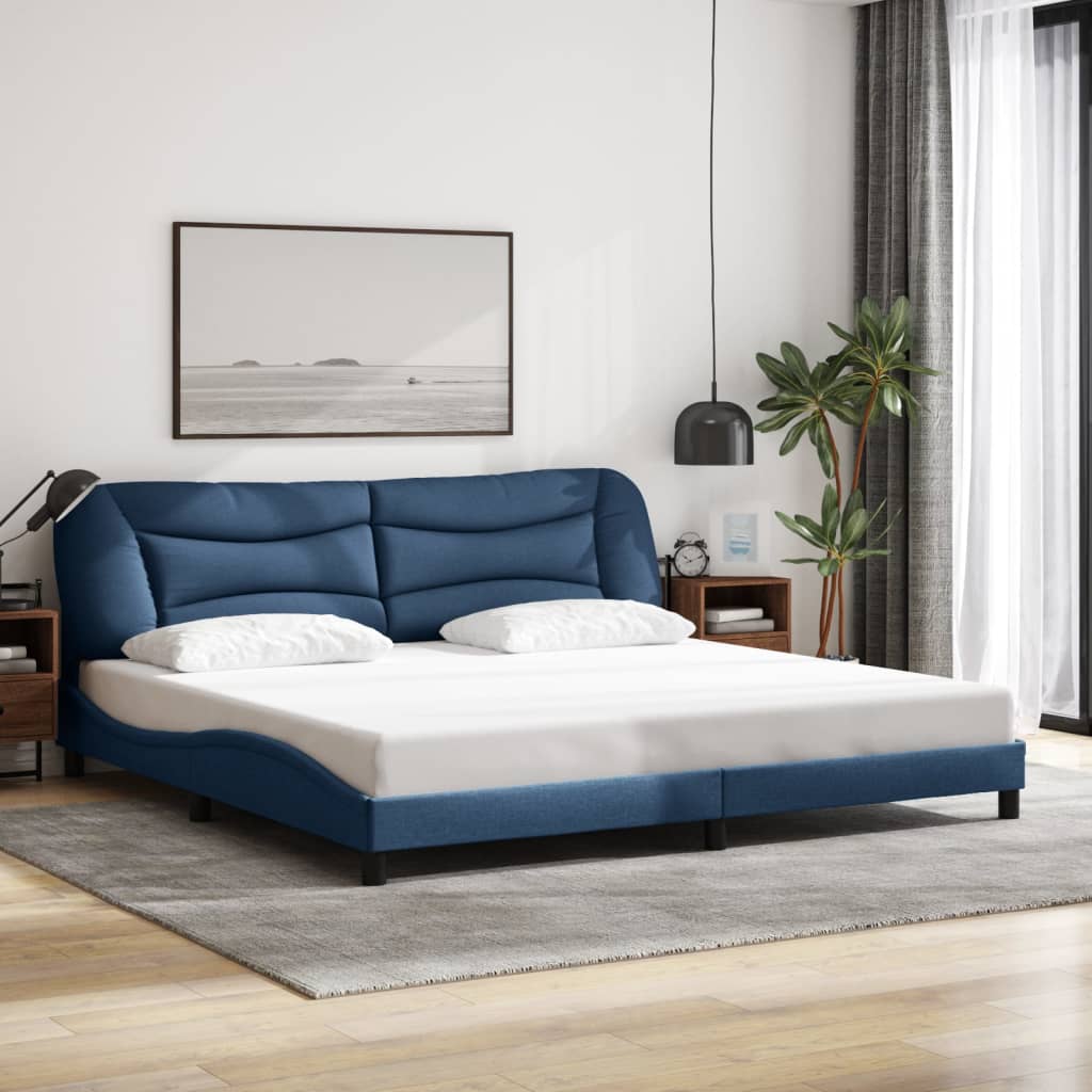 sengeramme med LED uden madras Hvar 200x200 cm stof blå