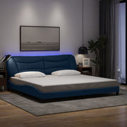 sengeramme med LED uden madras Hvar 200x200 cm stof blå