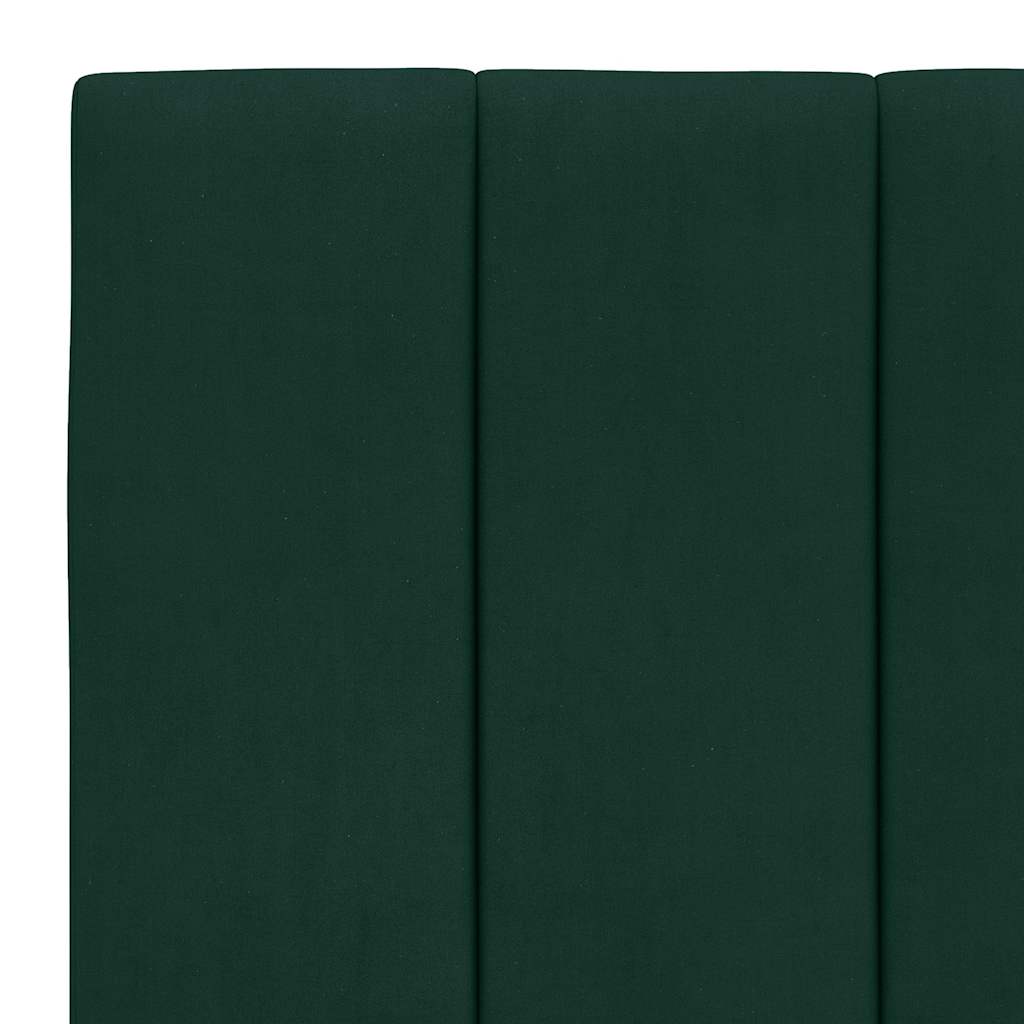 sengeramme med LED uden madras Hanko 80x200 cm velour mørkegrøn