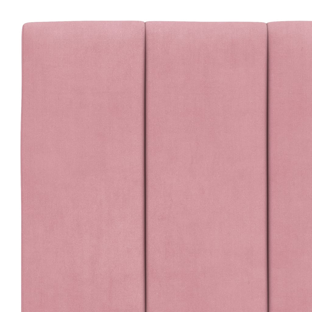 sengeramme med LED uden madras Hanko 80x200 cm velour pink