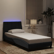 sengeramme med LED uden madras Hanko 90x190 cm velour sort