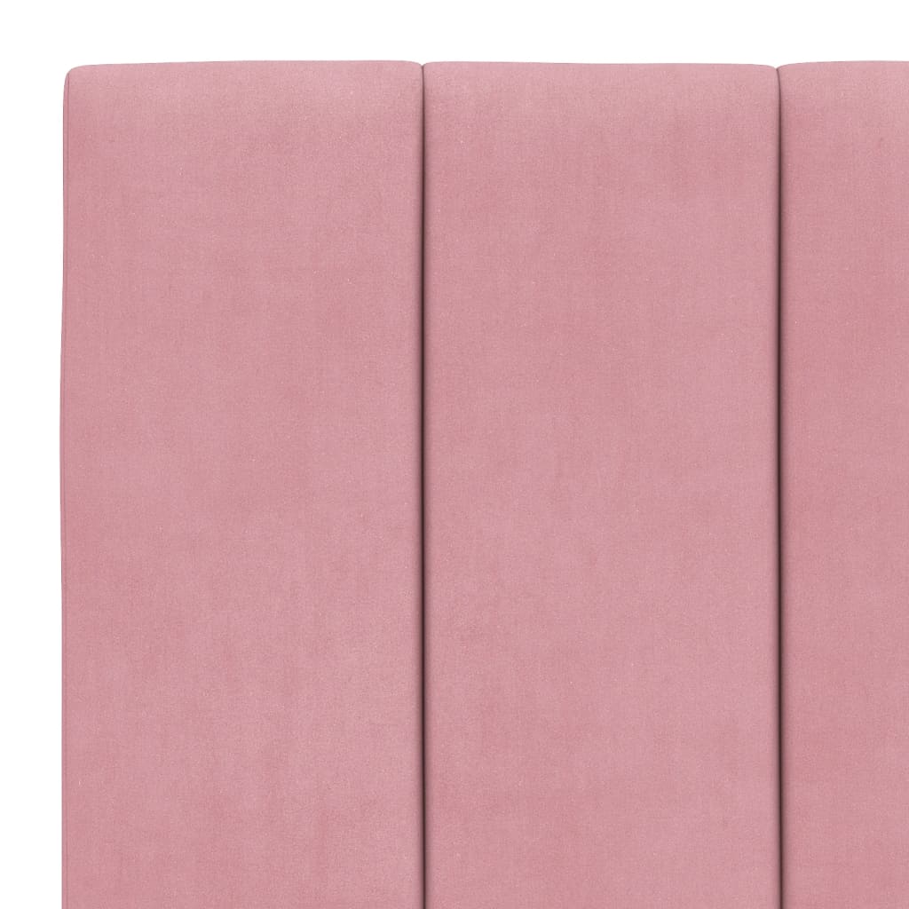 sengeramme med LED uden madras Hanko 90x190 cm velour pink