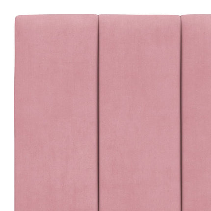 sengeramme med LED uden madras Hanko 90x190 cm velour pink