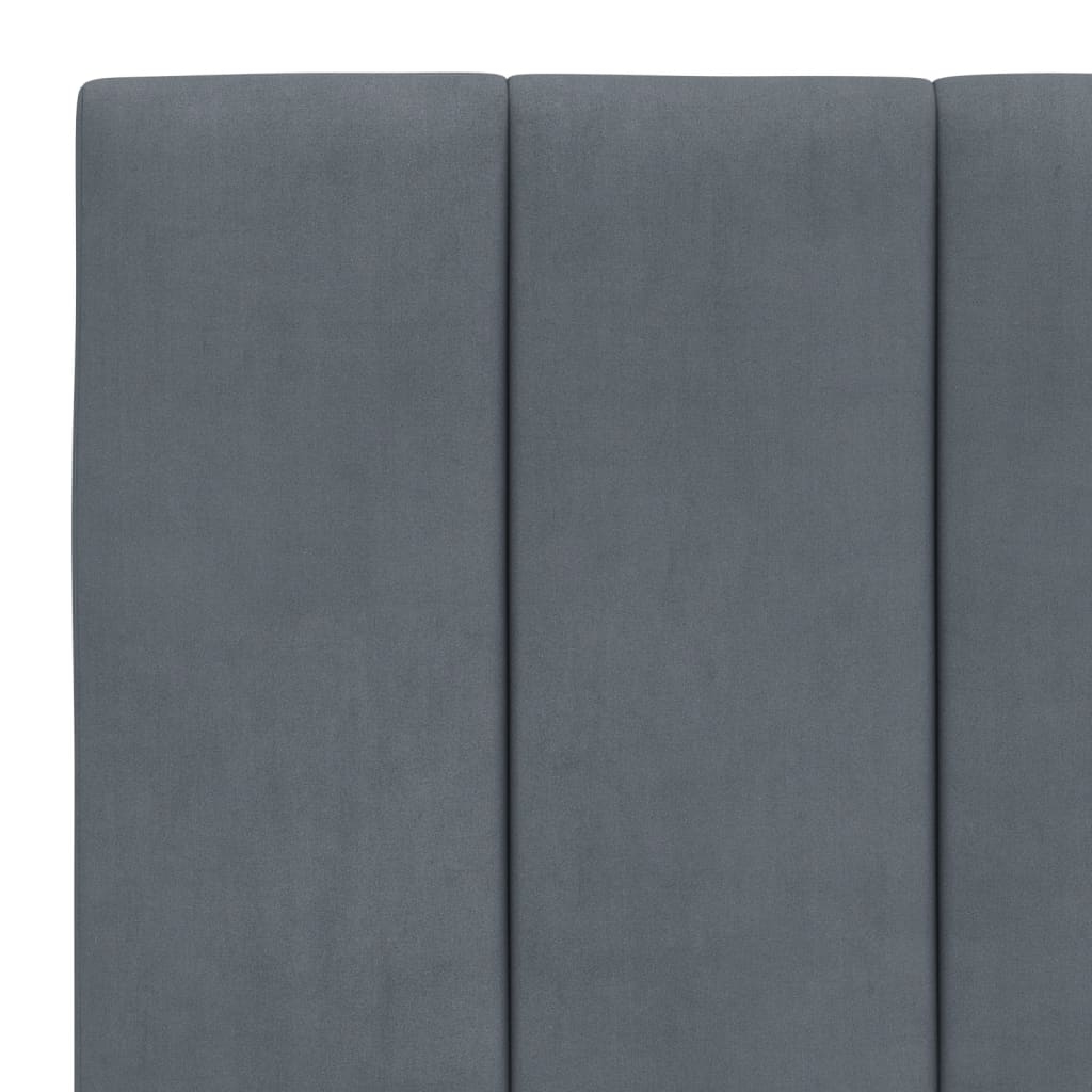 sengeramme med LED uden madras Hanko 90x200 cm velour mørkegrå