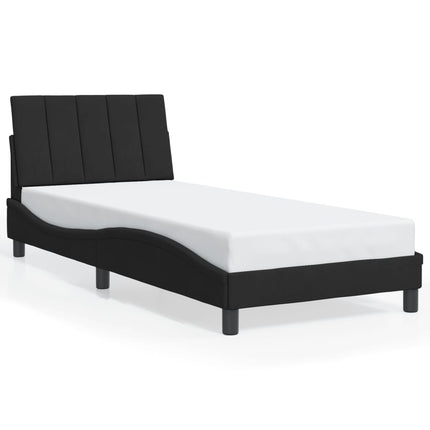 sengeramme med LED uden madras Hanko 90x200 cm velour sort