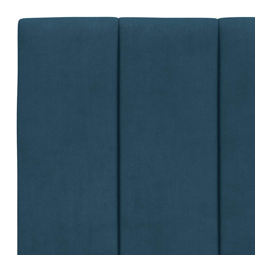 sengeramme med LED uden madras Hanko 90x200 cm velour blå