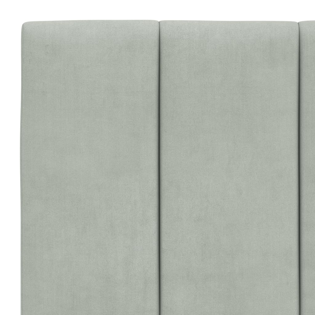 sengeramme med LED uden madras Hanko 100x200 cm velour lysegrå