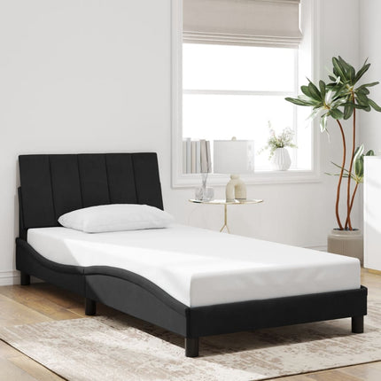 sengeramme med LED uden madras Hanko 100x200 cm velour sort
