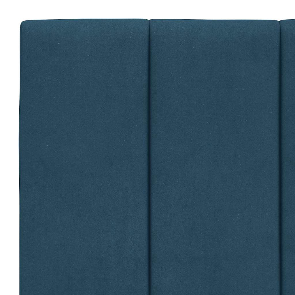sengeramme med LED uden madras Hanko 100x200 cm velour blå