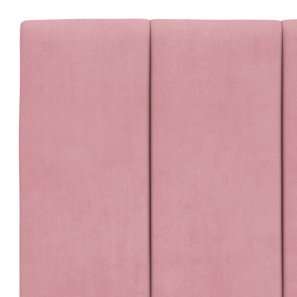 sengeramme med LED uden madras Hanko 100x200 cm velour pink