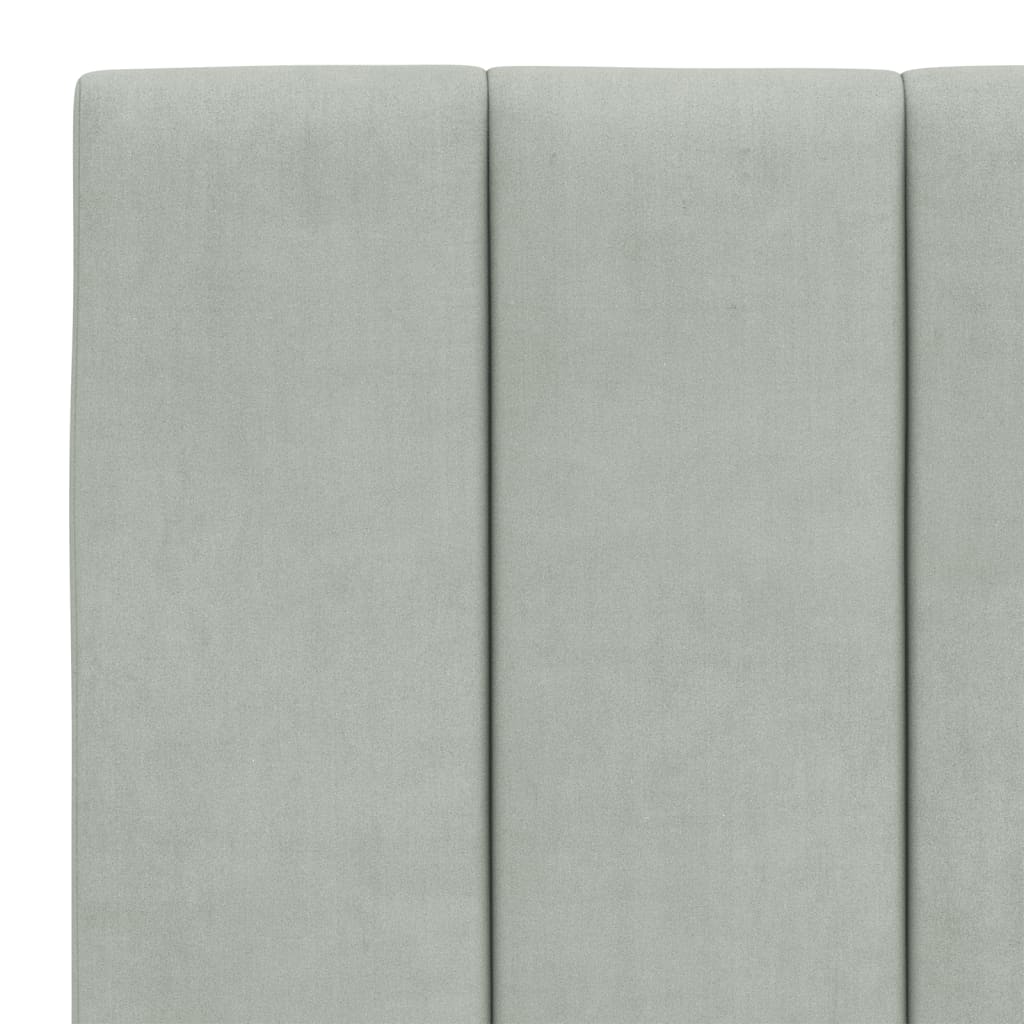 sengeramme med LED uden madras Hanko 120x200 cm velour lysegrå