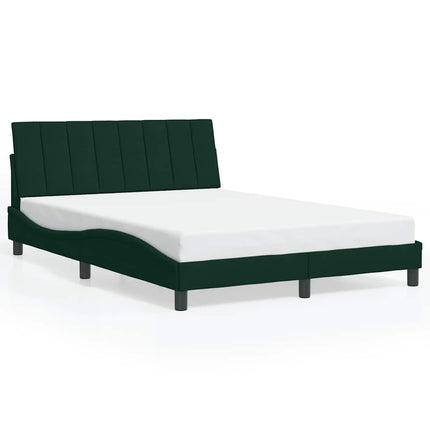 sengeramme med LED uden madras Hanko 120x200 cm velour mørkegrøn
